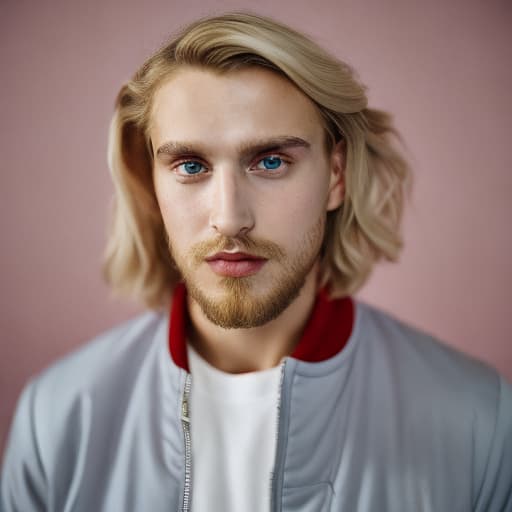 portrait+ style Russian homosexual queer YouTuber blonde hunk dude face