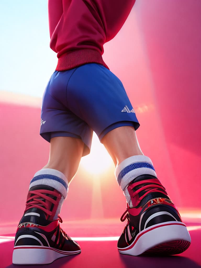  mamasterpiece,best quality,a small toy bear wearing an adidas outfit and sneakers,standing on a pink background,with a pink background, hyperrealistic, full body, detailed clothing, highly detailed, cinematic lighting, stunningly beautiful, intricate, sharp focus, f/1. 8, 85mm, (centered image composition), (professionally color graded), ((bright soft diffused light)), volumetric fog, trending on instagram, trending on tumblr, HDR 4K, 8K