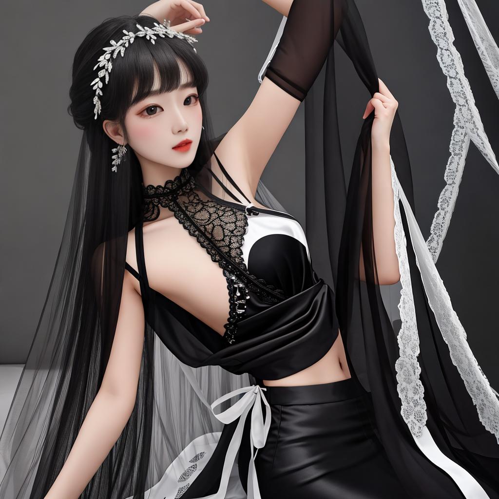  Masterpiece, best quality, black silk