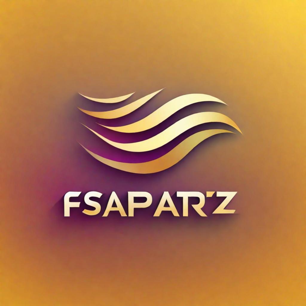  modern brand logo golden gradient background, FS centered FapStarz smaller centered and aligned.
