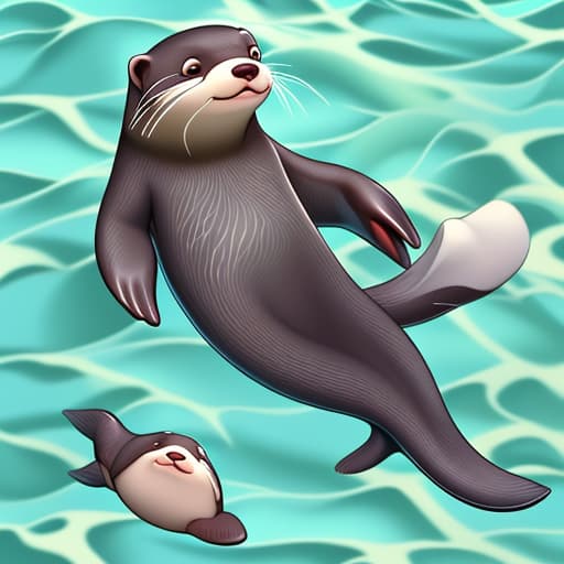  Cute floating otter-fish creature