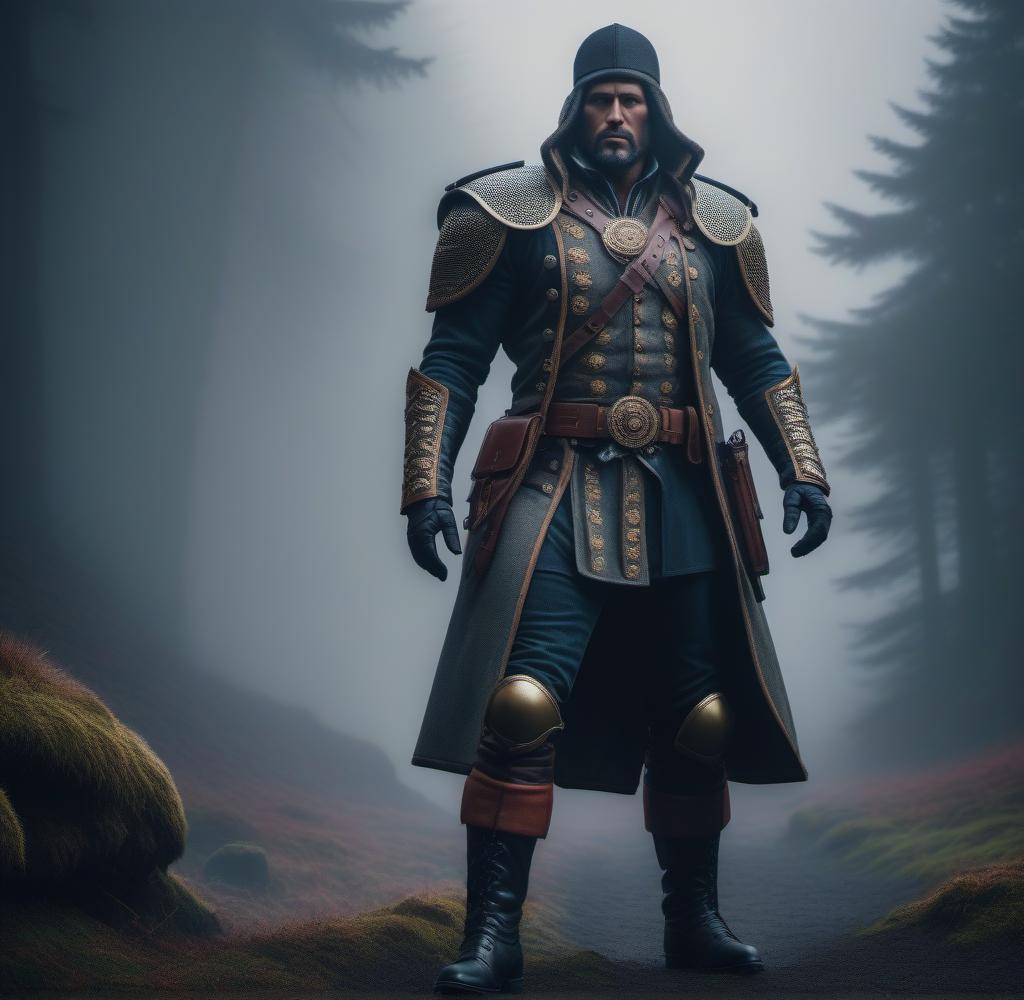  century range Bisley hyperrealistic, full body, detailed clothing, highly detailed, cinematic lighting, stunningly beautiful, intricate, sharp focus, f/1. 8, 85mm, (centered image composition), (professionally color graded), ((bright soft diffused light)), volumetric fog, trending on instagram, trending on tumblr, HDR 4K, 8K