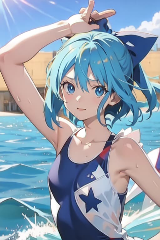  Cirno, one piece swimsuit