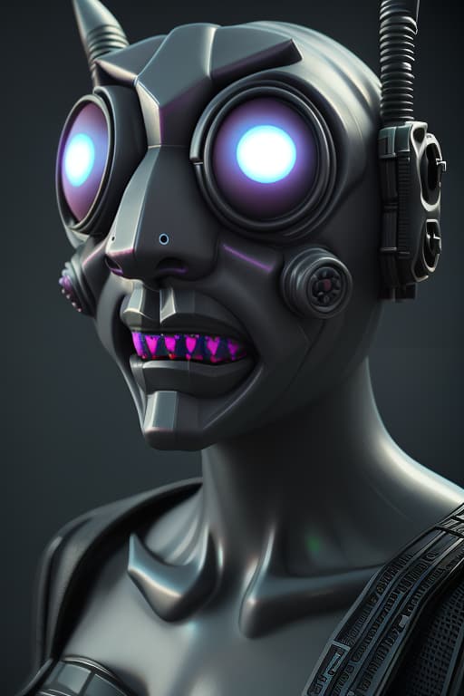  Cyber punk, oni mask, 3 d render beeple, compound eye of insect