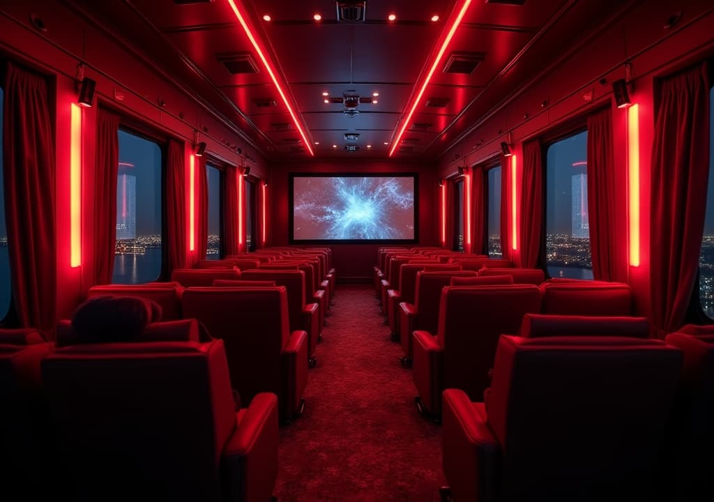  good quality, high quality, mobile cinema train car offers luxurious movie experience