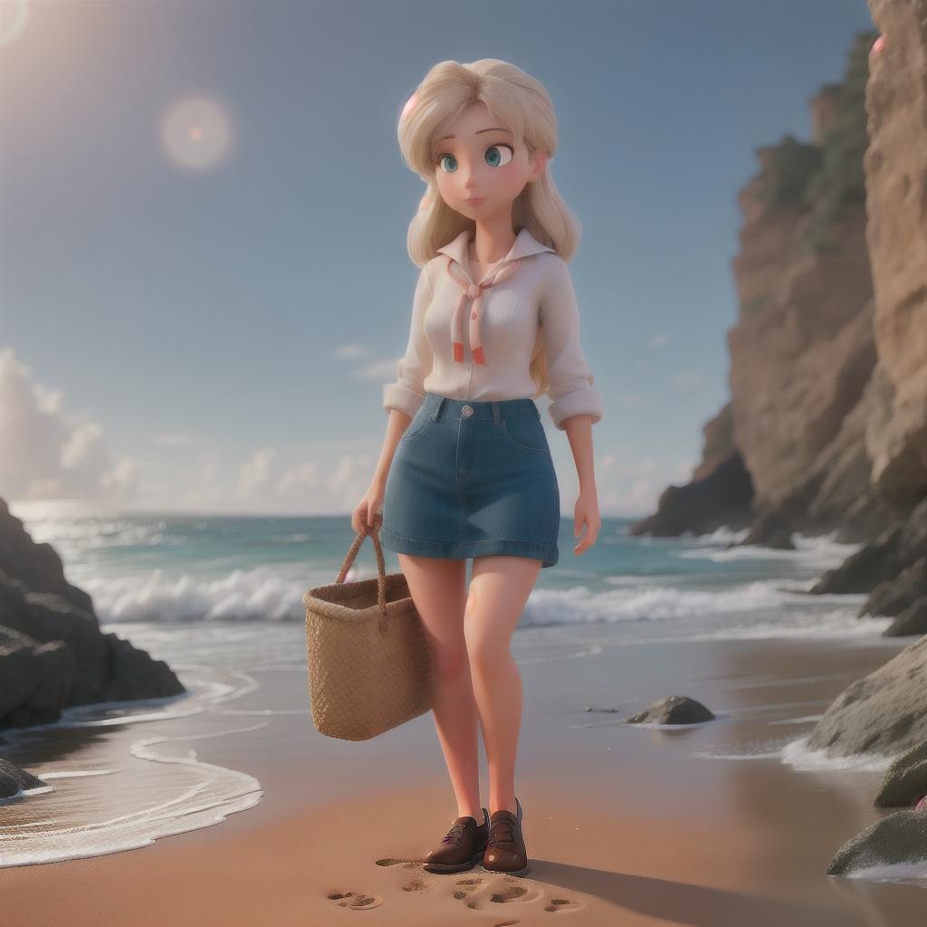  Girl on the beach hyperrealistic, full body, detailed clothing, highly detailed, cinematic lighting, stunningly beautiful, intricate, sharp focus, f/1. 8, 85mm, (centered image composition), (professionally color graded), ((bright soft diffused light)), volumetric fog, trending on instagram, trending on tumblr, HDR 4K, 8K