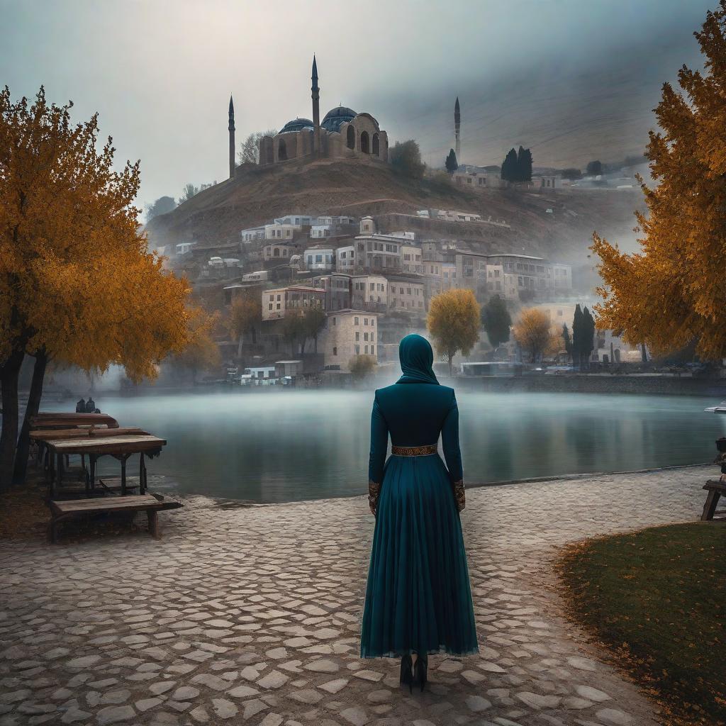  Halfeti Turkey hyperrealistic, full body, detailed clothing, highly detailed, cinematic lighting, stunningly beautiful, intricate, sharp focus, f/1. 8, 85mm, (centered image composition), (professionally color graded), ((bright soft diffused light)), volumetric fog, trending on instagram, trending on tumblr, HDR 4K, 8K