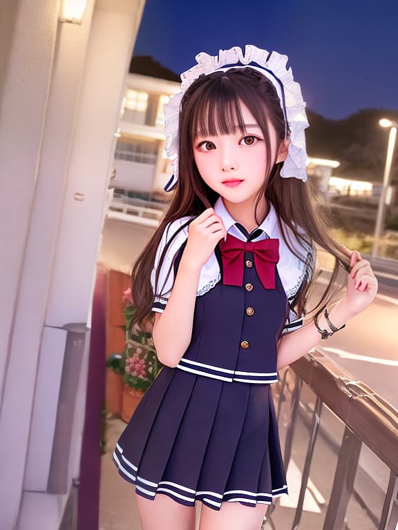  junior high school magic girl moonlight night frill woman school uniform