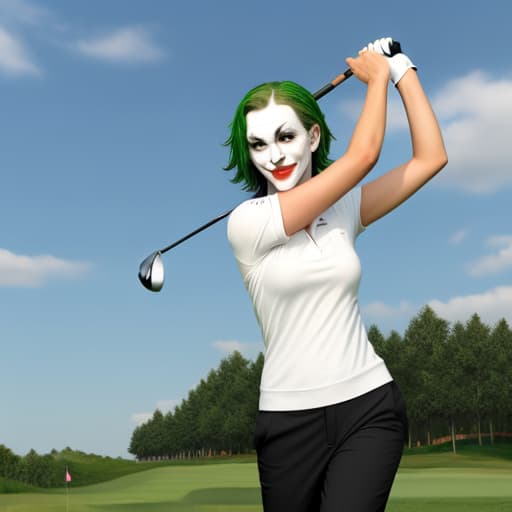  Female joker golfing