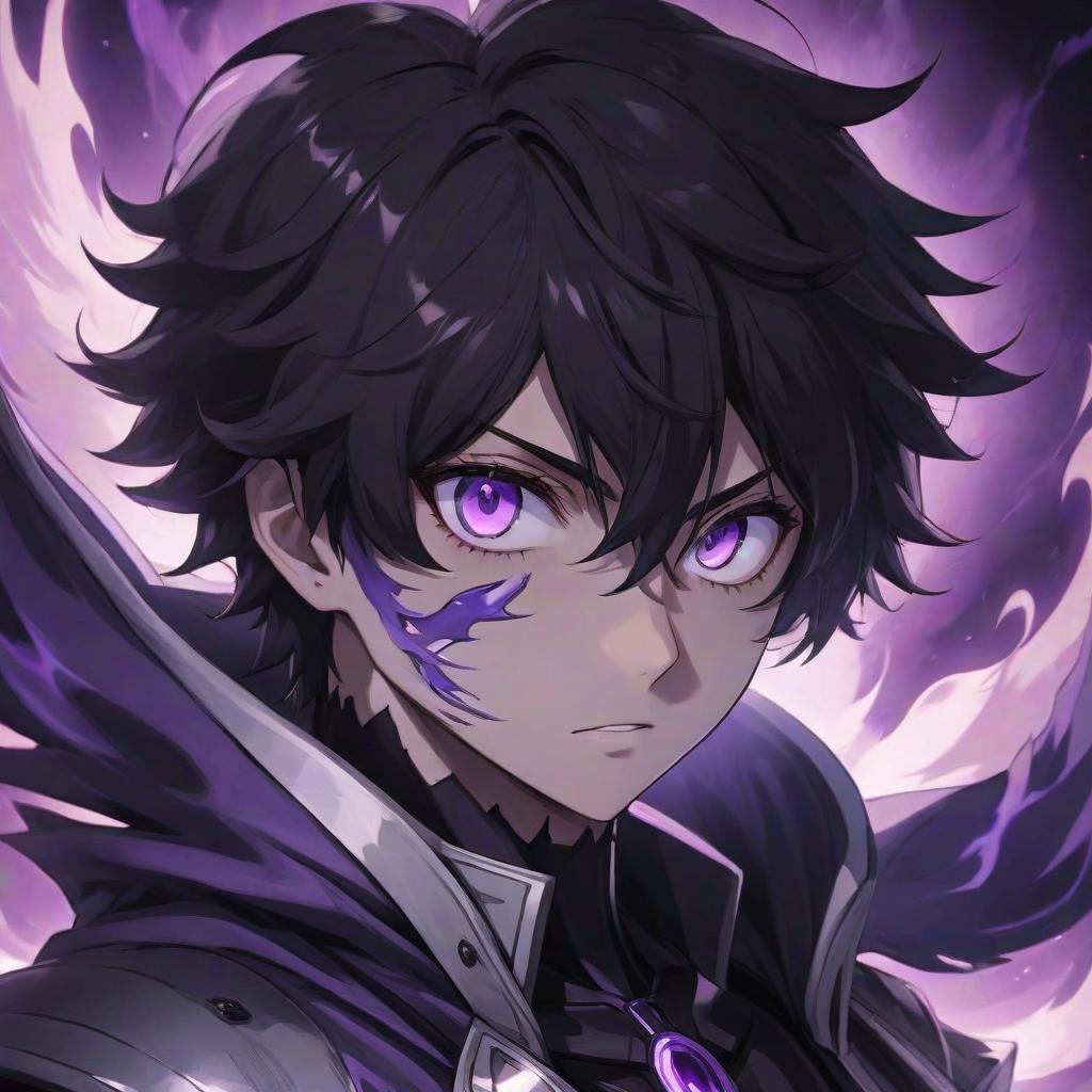  a close up of a person with purple eyes, an anime drawing, inspired by Okumura Masanobu, pixiv contest winner, vanitas, glowing black aura, made of liquid purple metal, boku no hero academia style, beautiful avatar pictures, detailed silhouette, glowing eyes and mouth, flying anime esper, eren jaeger, the face is in shadow and the outlines are not visible hyperrealistic, full body, detailed clothing, highly detailed, cinematic lighting, stunningly beautiful, intricate, sharp focus, f/1. 8, 85mm, (centered image composition), (professionally color graded), ((bright soft diffused light)), volumetric fog, trending on instagram, trending on tumblr, HDR 4K, 8K