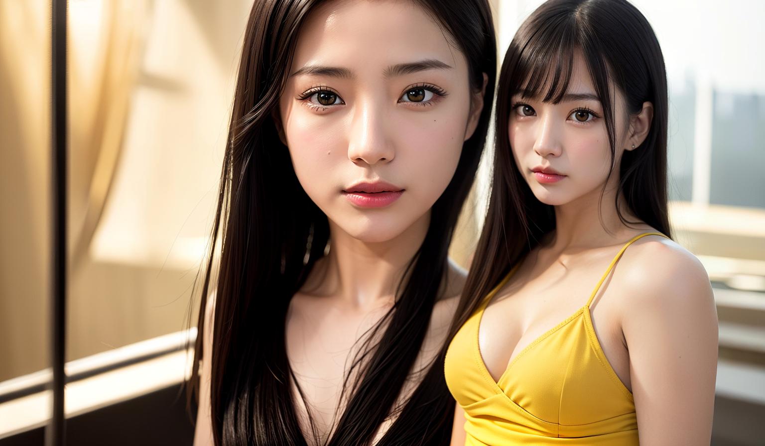  yellow, (Masterpiece, BestQuality:1.3), (ultra detailed:1.2), (hyperrealistic:1.3), (RAW photo:1.2),High detail RAW color photo, professional photograph, (Photorealistic:1.4), (realistic:1.4), ,professional lighting, (japanese), beautiful face, (realistic face)