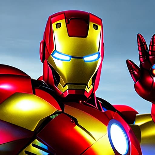  Iron Man hyperrealistic, full body, detailed clothing, highly detailed, cinematic lighting, stunningly beautiful, intricate, sharp focus, f/1. 8, 85mm, (centered image composition), (professionally color graded), ((bright soft diffused light)), volumetric fog, trending on instagram, trending on tumblr, HDR 4K, 8K