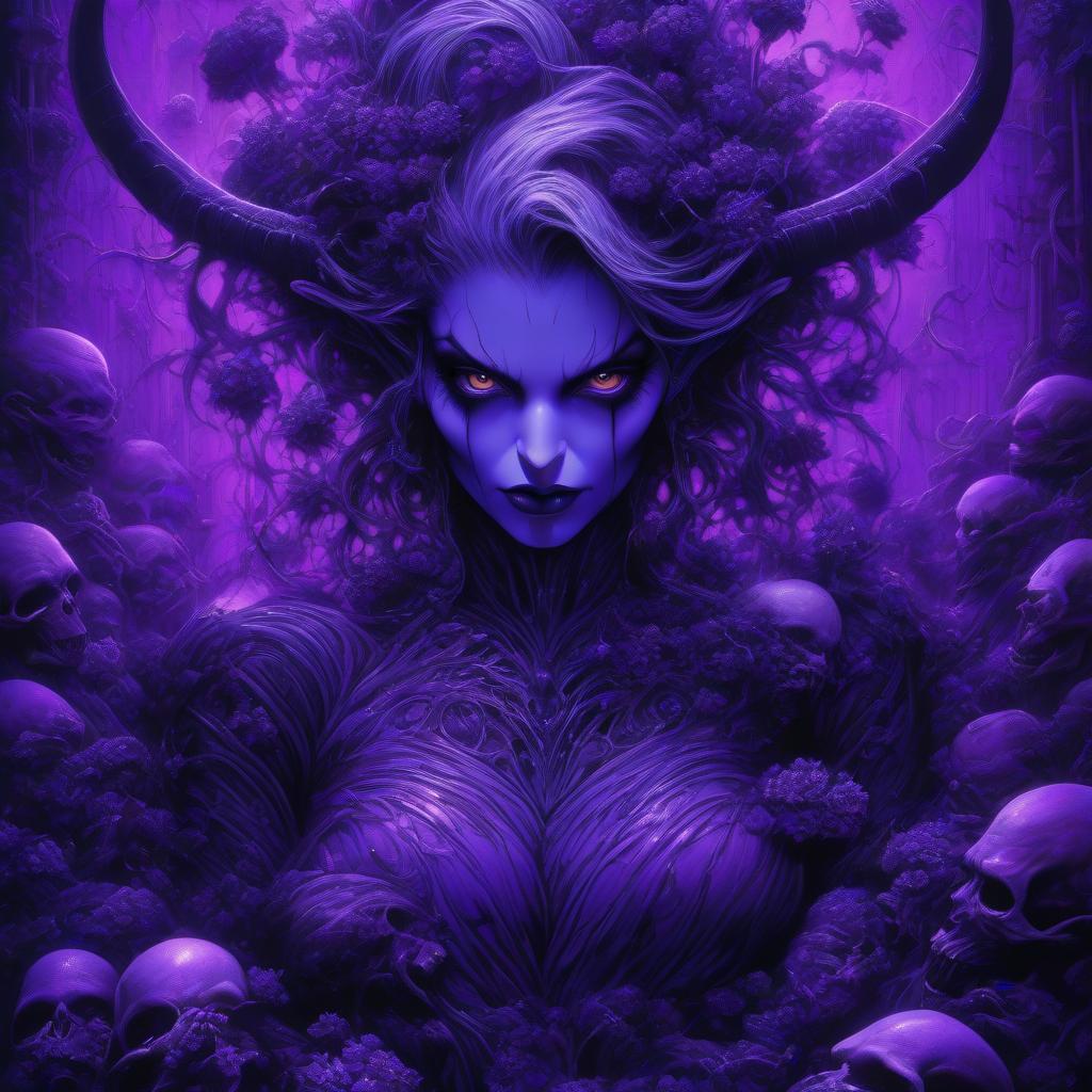  breathtaking Horror themed purple theme,monochrome,glowing,traditional media,1girl,solo,looking at viewer,shirt,holding,<lora:phonk:1>, . Eerie, unsettling, dark, spooky, suspenseful, grim, highly detailed. head and shoulders portrait of succubus with flowers aquatic motifs, by Giger, Tim Burton, Artgerm, hyperdetailed . award winning, professional, highly detailed hyperrealistic, full body, detailed clothing, highly detailed, cinematic lighting, stunningly beautiful, intricate, sharp focus, f/1. 8, 85mm, (centered image composition), (professionally color graded), ((bright soft diffused light)), volumetric fog, trending on instagram, trending on tumblr, HDR 4K, 8K