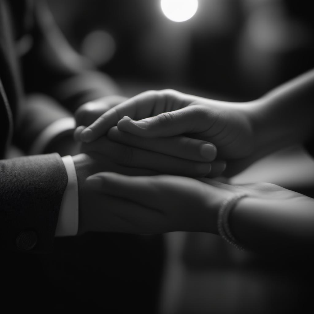  cinematic film still Beautiful man's hand holds beautiful woman's hand, black and white photo. Instead of skin, there are many writing "SK". . shallow depth of field, vignette, highly detailed, high budget, bokeh, cinemascope, moody, epic, gorgeous, film grain, grainy