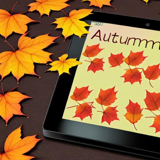  Autumn leaves in tablet display technology