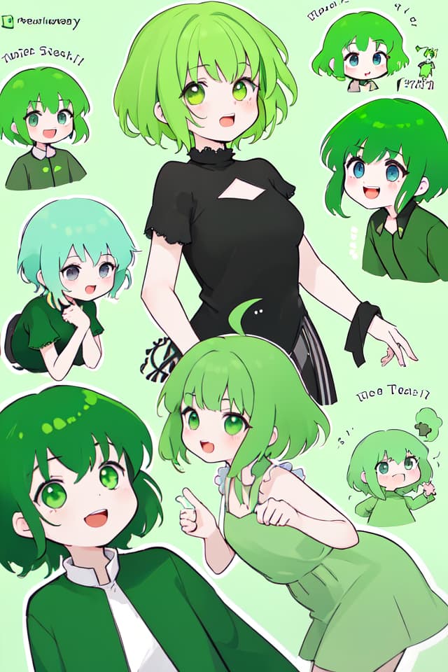  The humorousness of the green hair character