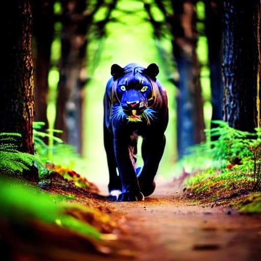  Wildlife photography of a fierce panther in the forest