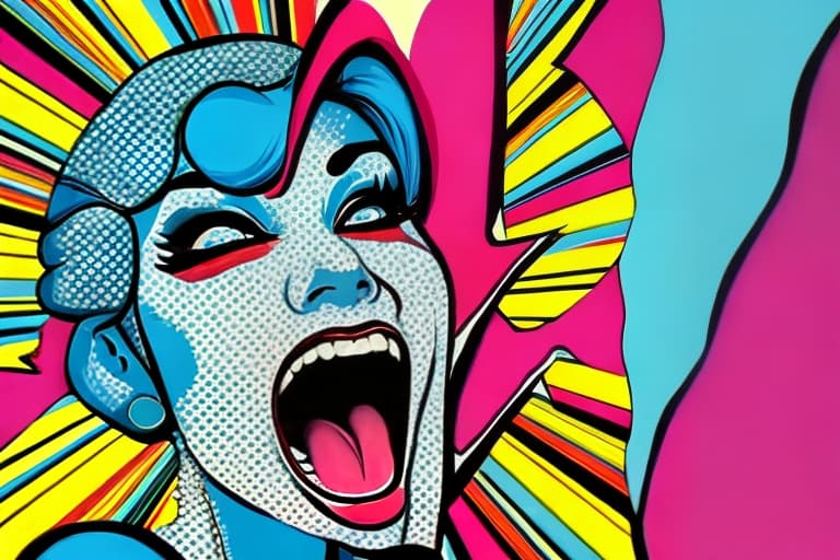  Pop art style woman screaming