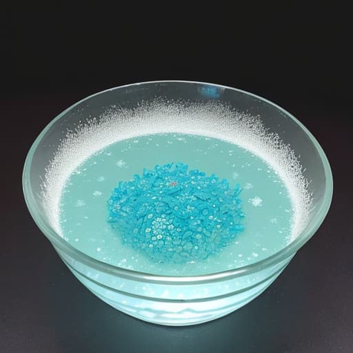  The picture shows a bowl filled with clear water, sticky rice soaked in water, showing a translucent state.