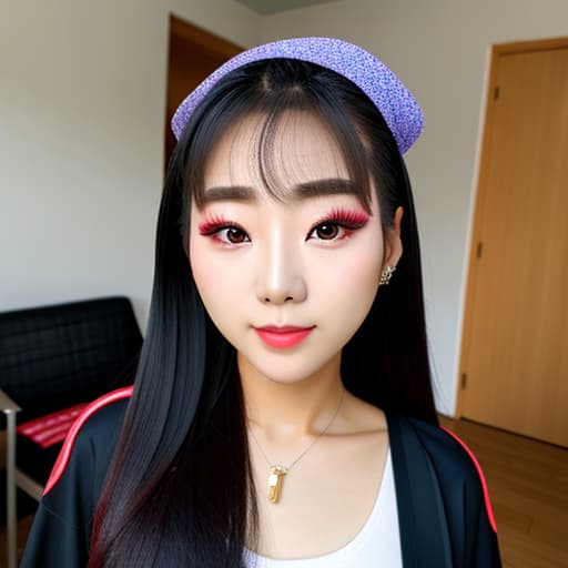  Korean girl doing kpop makup