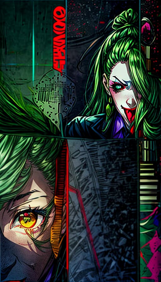  (Joker face), ((comics)), detailed, detailed face, detailed eyes, high quality