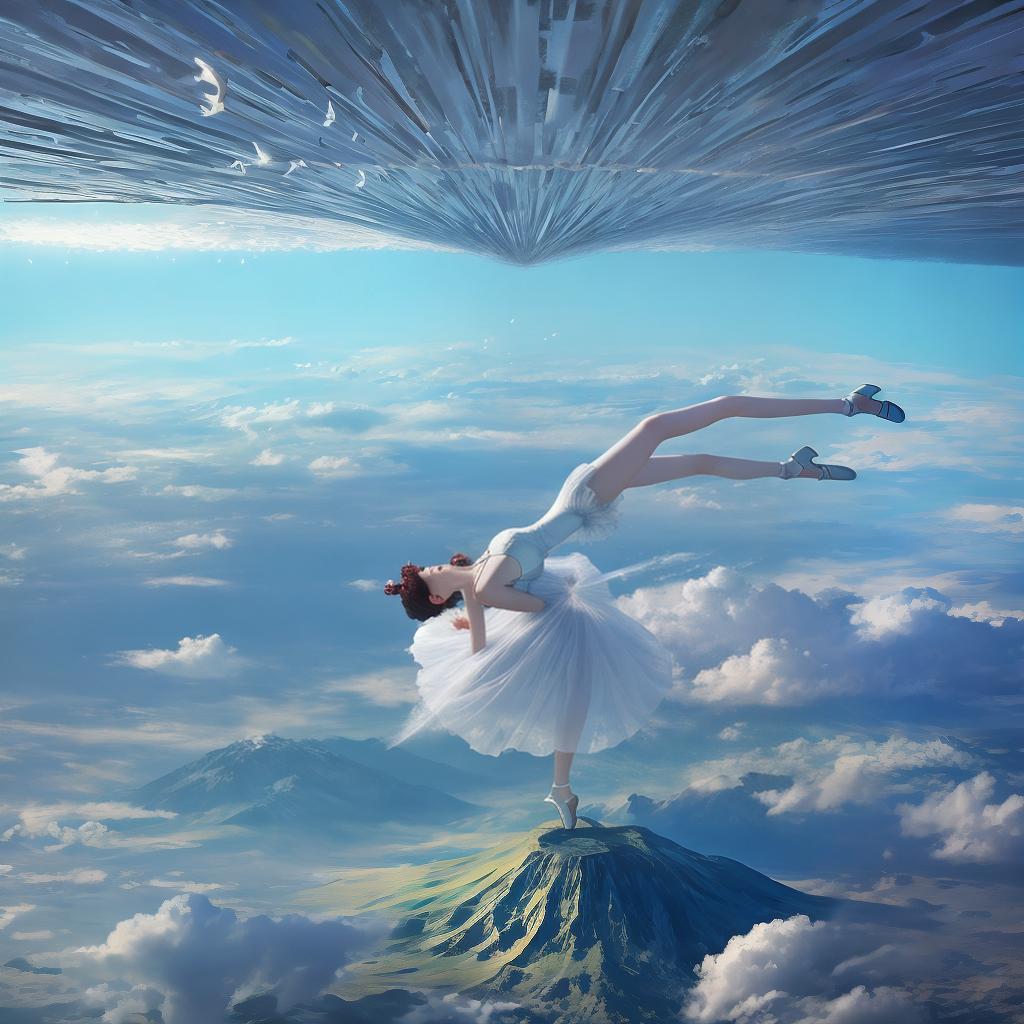  with surrealistic elements, Capture a dreamlike realm where gravity dances in reverse, revealing whimsical landscapes suspended in an ethereal ballet.