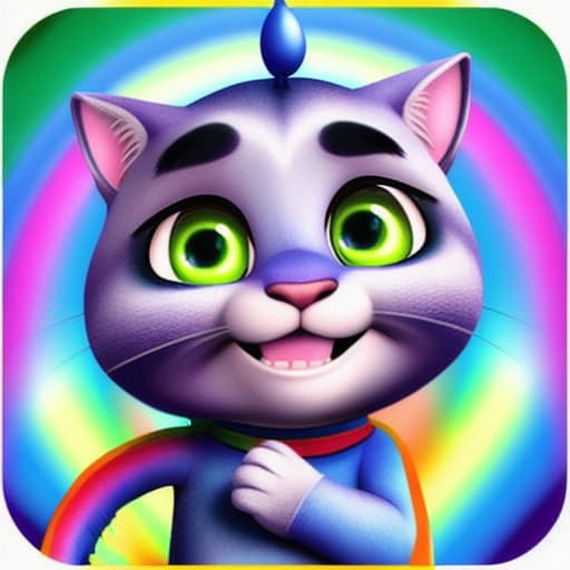  Talking Tom Rainbow Animation