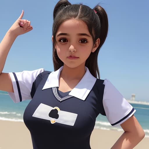  Niña con uniforme escolar desabotonadose la blusa para mostrarle las tetas a sus compañeros