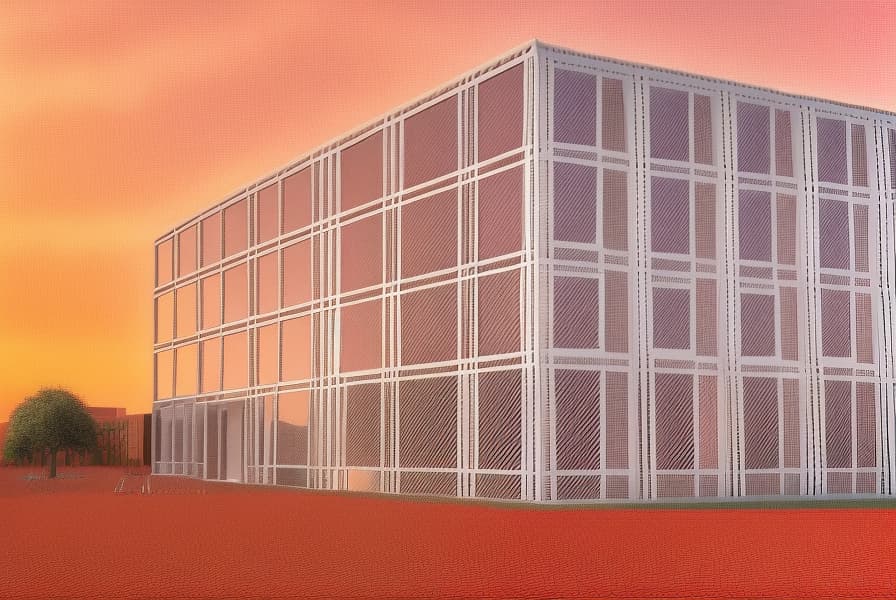 dvarchmodern a modern building with red bricks, Norman Foster design, sunset, ultra realistic, ultra high resolution, 4K image