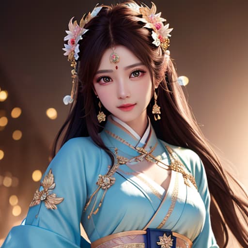  best quality, masterpiece, highres, 1girl,blush,(seductive smile:0.8),star shaped pupils,china hanfu,hair ornament,necklace, jewelry,Beautiful face,upon body, tyndall effect,photorealistic, dark studio, rim lighting, two tone lighting,(high detailed skin:1.2), 8k uhd, dslr, soft lighting, high quality, volumetric lighting, candid, Photograph, high resolution, 4k, 8k, Bokeh hyperrealistic, full body, detailed clothing, highly detailed, cinematic lighting, stunningly beautiful, intricate, sharp focus, f/1. 8, 85mm, (centered image composition), (professionally color graded), ((bright soft diffused light)), volumetric fog, trending on instagram, trending on tumblr, HDR 4K, 8K