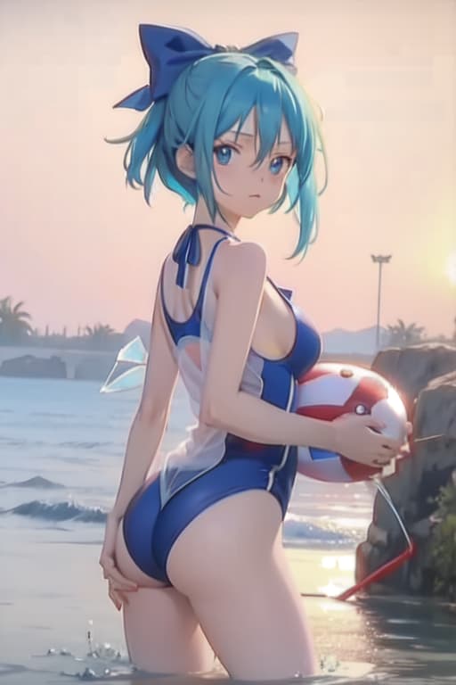  Cirno, one piece swimsuit