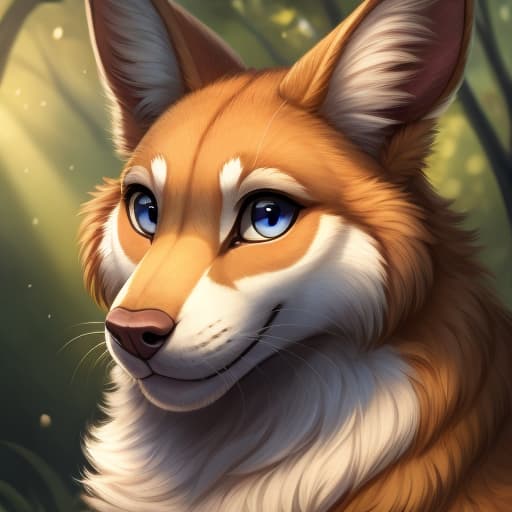  Thick furry, open eyes, digital art, masterpiece, 4k, fine details,