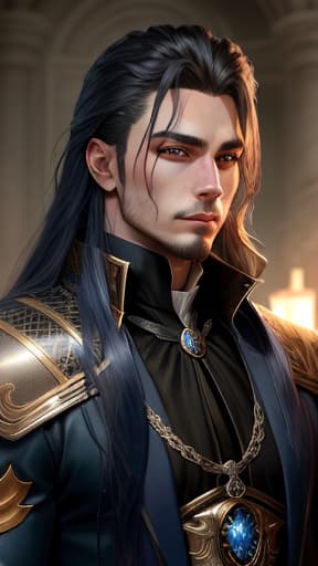  a vampire king, blue long hair, majestic, beautiful, handsome. , hyperrealistic, high quality, highly detailed, perfect lighting, intricate, sharp focus, f/1. 8, 85mm, (centered image composition), (professionally color graded), ((bright soft diffused light)), trending on instagram, HDR 4K, 8K