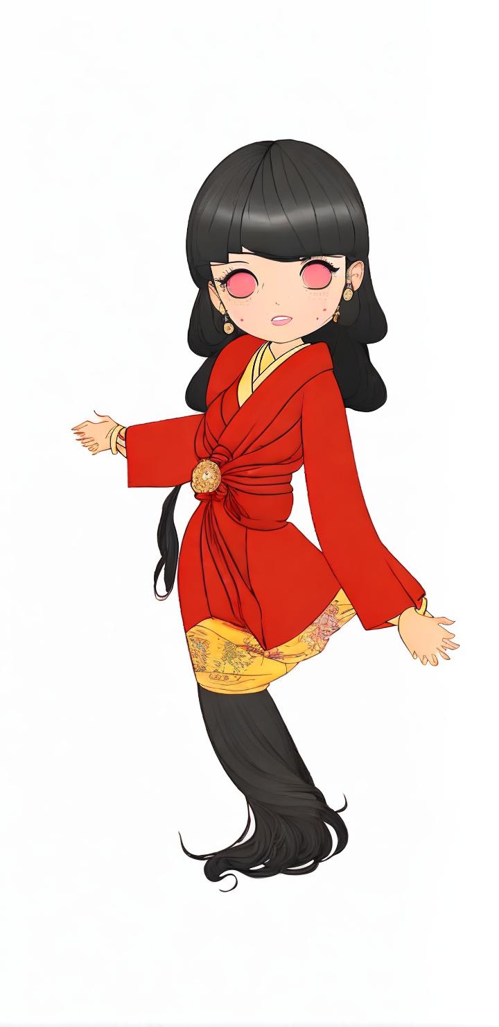  BlackHair, queen,Please create an image of IiNaotora wearing a combination of a Kimono and LongDress clothing. Ensure that the outfit is elegant and blends elements of both styles seamlessly.