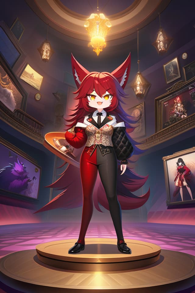  1 Vampire & 1 Wolf, ((Glowing Golden Eyes Vampire Girl)), BREAK, (Fluffy Red Fur Wolf), Absurdress, Ultimate quality, official art, aesthetic lighting, Narrow Skin texture, best shadow, very detail, colorful, 8K Wallpaper, Raw Photoristic Detailed, Dutch Angle, 💩, 💩, 💩, 💩, 💩, 💩, 💩 hyperrealistic, full body, detailed clothing, highly detailed, cinematic lighting, stunningly beautiful, intricate, sharp focus, f/1. 8, 85mm, (centered image composition), (professionally color graded), ((bright soft diffused light)), volumetric fog, trending on instagram, trending on tumblr, HDR 4K, 8K