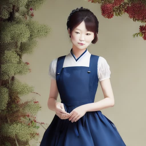 modelshoot style 1, asiatic , 2, beutifull, tradicional maid dress,  , Open 