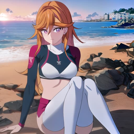  anime athlete in the beach with pink tight pants showing her while sitting hyperrealistic, full body, detailed clothing, highly detailed, cinematic lighting, stunningly beautiful, intricate, sharp focus, f/1. 8, 85mm, (centered image composition), (professionally color graded), ((bright soft diffused light)), volumetric fog, trending on instagram, trending on tumblr, HDR 4K, 8K