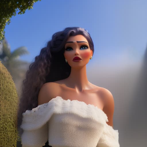 modern disney style Girl hyperrealistic, full body, detailed clothing, highly detailed, cinematic lighting, stunningly beautiful, intricate, sharp focus, f/1. 8, 85mm, (centered image composition), (professionally color graded), ((bright soft diffused light)), volumetric fog, trending on instagram, trending on tumblr, HDR 4K, 8K