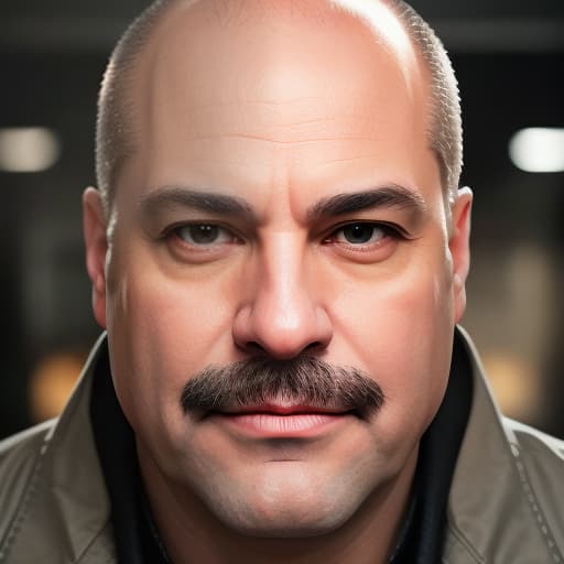  A middle aged man with an excess of weight and baldness, a malicious expression, and whiskers. In a jacket. The face is red, the nose is large, and there is a small mustache. There is a bit of baldness, and the hair on his head is very short. He is overweight, the face is round and the expression on his face is evil. The colors are closer to sepia. The face is smoothly , no beard. A close up photo taken in the office, a desk with a CRT monitor is visible in the frame. The jacket is gray, opened and worn carelessly, no tie. hyperrealistic, full body, detailed clothing, highly detailed, cinematic lighting, stunningly beautiful, intricate, sharp focus, f/1. 8, 85mm, (centered image composition), (professionally color graded), ((bright soft diffused light)), volumetric fog, trending on instagram, trending on tumblr, HDR 4K, 8K