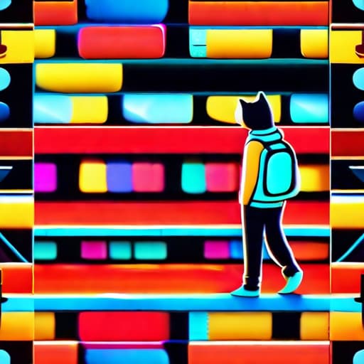  a cat A stylish young GenZ man in Retro fashion outfit walking out of retro closet, Neon lighting, Pixar 3d design, 3D animation, unreal engine, epic lighting, 3D, in the style of rhads, disney animation, 32k uhd