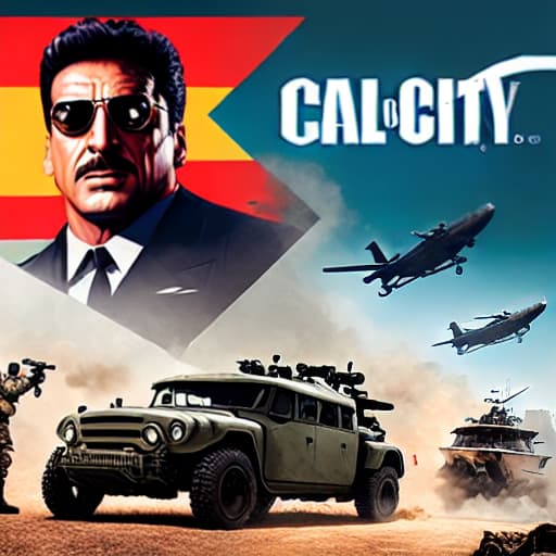  A graphic design featuring the pelicano whit a baby boy, playing call of duty