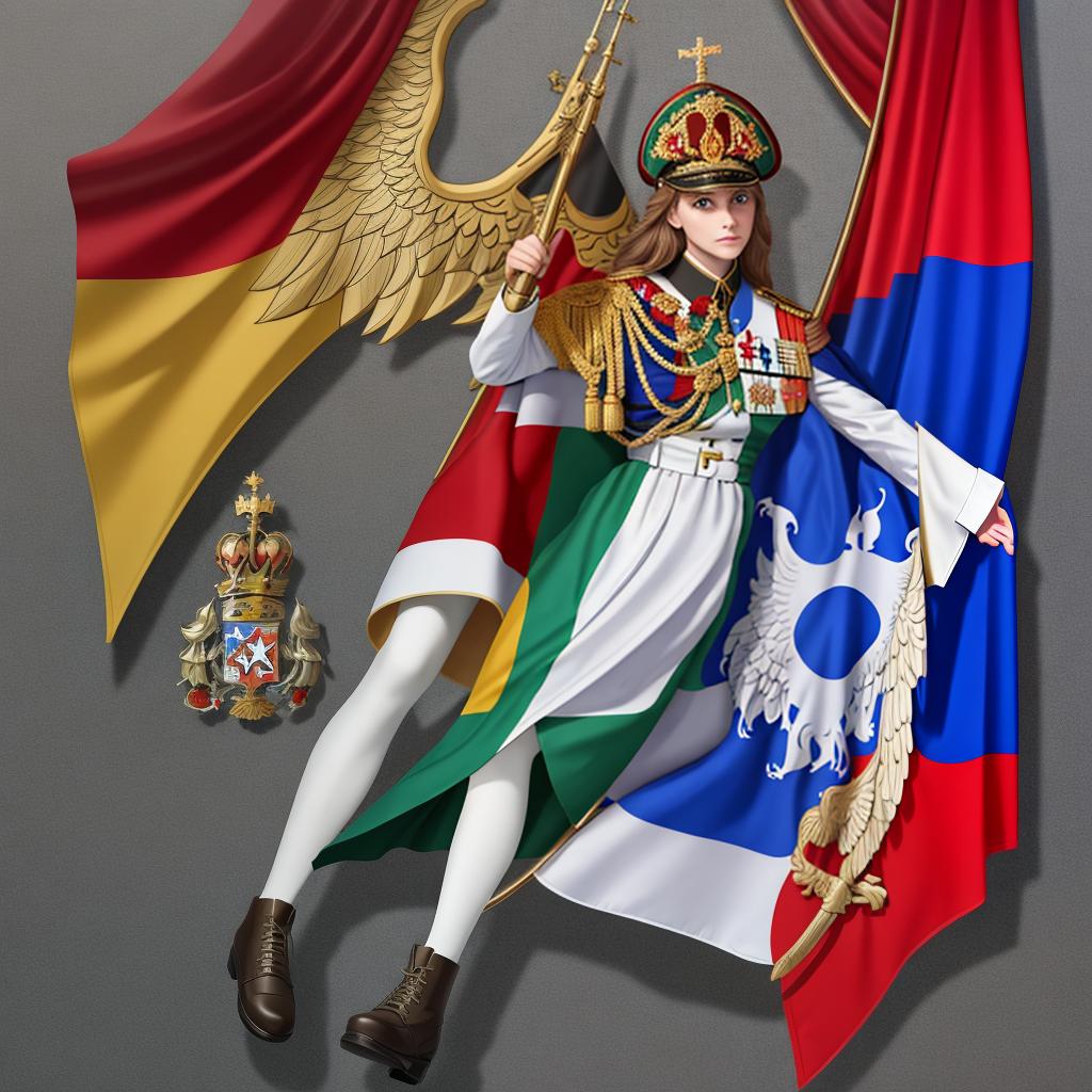  masterpiece, best quality, russia and germany flag