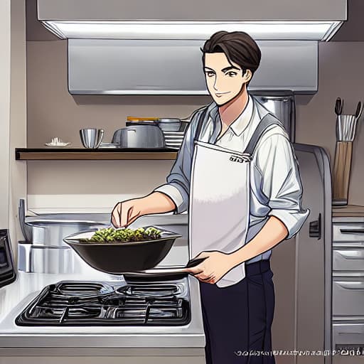  Good looking man cooking, logo