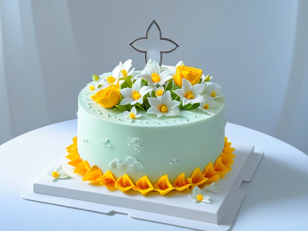  An ultradetailed, highresolution image of a gleaming trophy surrounded by delicate sugar flowers and elegant piping details, showcasing the artistry and skill required to succeed in pastry contests. hyperrealistic, full body, detailed clothing, highly detailed, cinematic lighting, stunningly beautiful, intricate, sharp focus, f/1. 8, 85mm, (centered image composition), (professionally color graded), ((bright soft diffused light)), volumetric fog, trending on instagram, trending on tumblr, HDR 4K, 8K