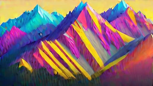 Low poly style mountain range, geometric shapes, vibrant colors, digital art, high resolution ar 16:9, ((masterpiece)), ((best quality)), (detailed)