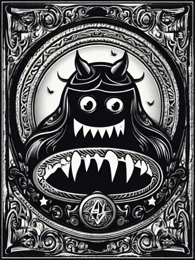  Sad Monster logo design  (hdr:1.5), Dark Theme