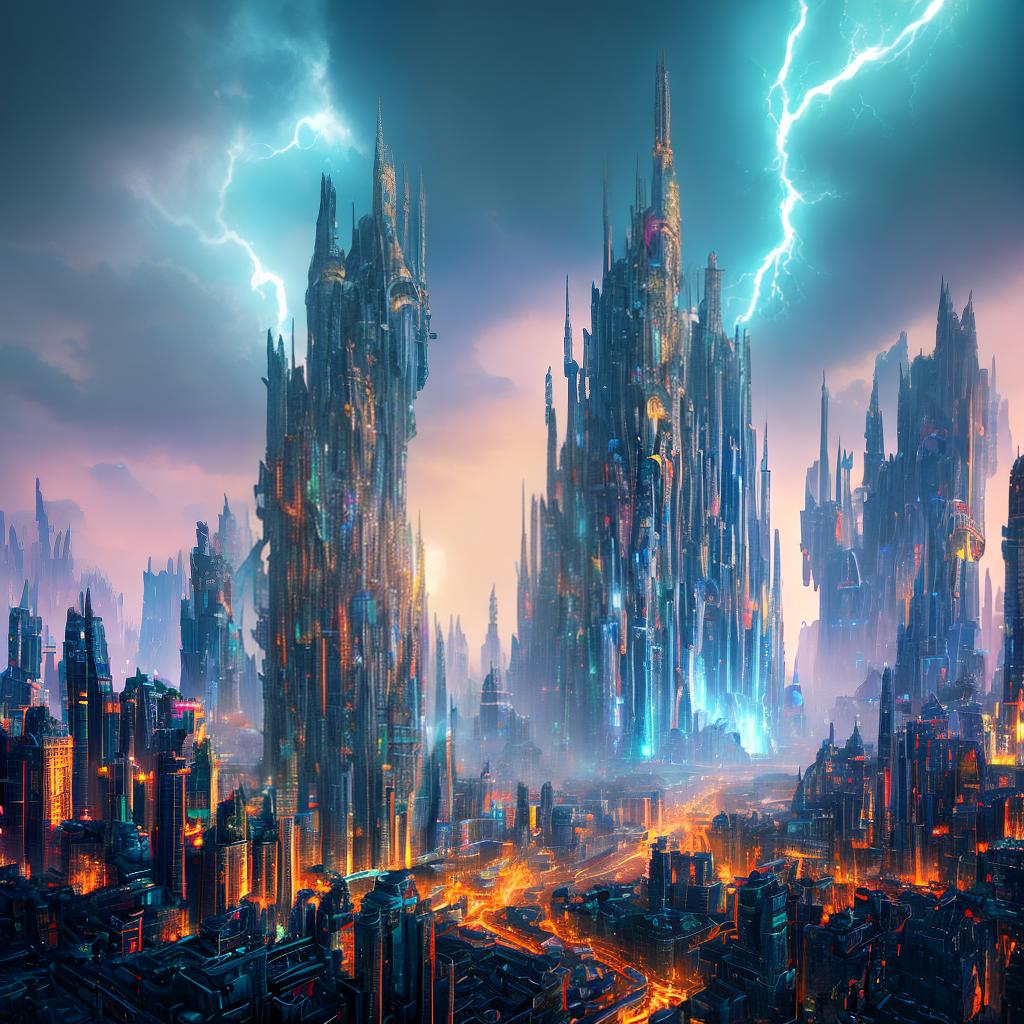  A ((masterpiece)) of the highest quality, with 8k resolution and ultra-detailed visuals. This scene depicts a mesmerizing gaming-inspired background. The main subject is a ((virtual world)) filled with vibrant colors and futuristic elements. It showcases an expansive landscape with towering skyscrapers, bustling streets, and flying vehicles. The ((atmospheric lighting)) casts a warm glow, creating a sense of excitement and adventure. The level of detail in this artwork is truly awe-inspiring, capturing every intricate texture and reflection with precision. It's a visual feast for the eyes that immerses viewers in a fantastical digital realm. hyperrealistic, full body, detailed clothing, highly detailed, cinematic lighting, stunningly beautiful, intricate, sharp focus, f/1. 8, 85mm, (centered image composition), (professionally color graded), ((bright soft diffused light)), volumetric fog, trending on instagram, trending on tumblr, HDR 4K, 8K
