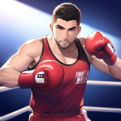  Male boxing player