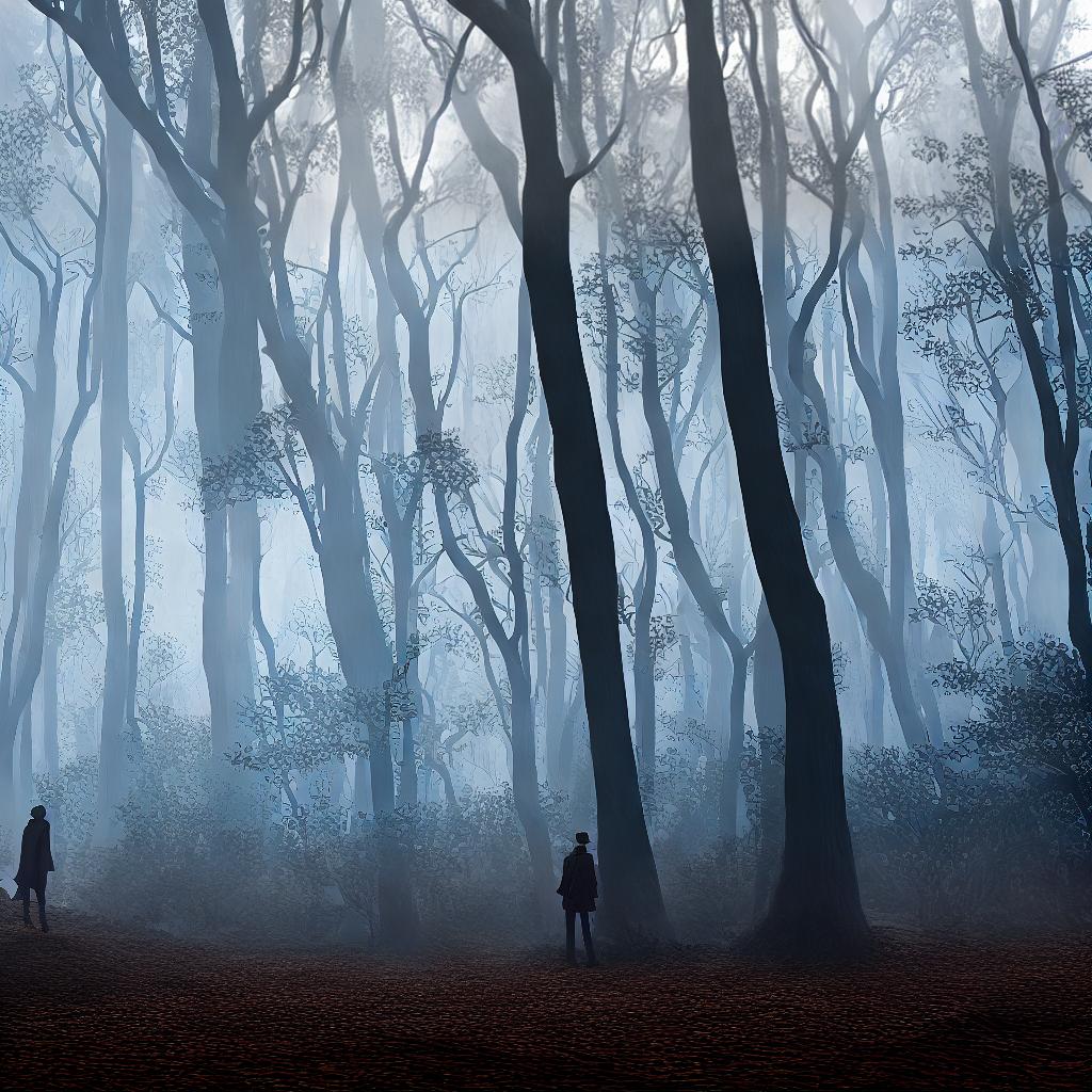  ((masterpiece)), (((best quality))), 8k, high detailed, ultra-detailed. A boy detective wearing a trench coat and holding a magnifying glass, examining footprints on a foggy forest trail, (fallen leaves and dense trees in the background), eerie ambiance. hyperrealistic, full body, detailed clothing, highly detailed, cinematic lighting, stunningly beautiful, intricate, sharp focus, f/1. 8, 85mm, (centered image composition), (professionally color graded), ((bright soft diffused light)), volumetric fog, trending on instagram, trending on tumblr, HDR 4K, 8K