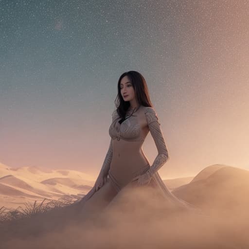  Mystical Moonscapes hyperrealistic, full body, detailed clothing, highly detailed, cinematic lighting, stunningly beautiful, intricate, sharp focus, f/1. 8, 85mm, (centered image composition), (professionally color graded), ((bright soft diffused light)), volumetric fog, trending on instagram, trending on tumblr, HDR 4K, 8K